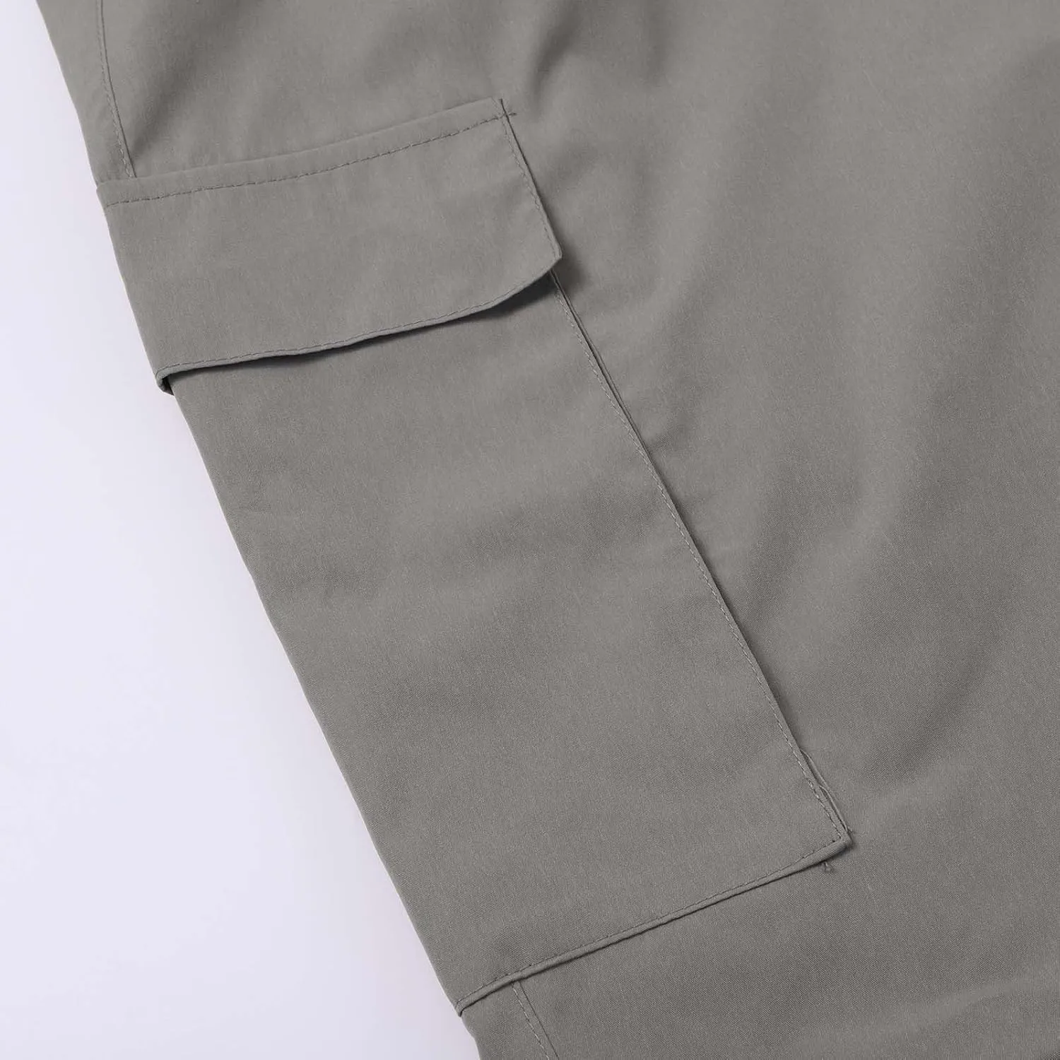 Mens Summer Yoga Pants Elastic Waist Ankle Length Cargo Pants with Multi Pockets Loose Fit Casual Cinch Bottom Trousers