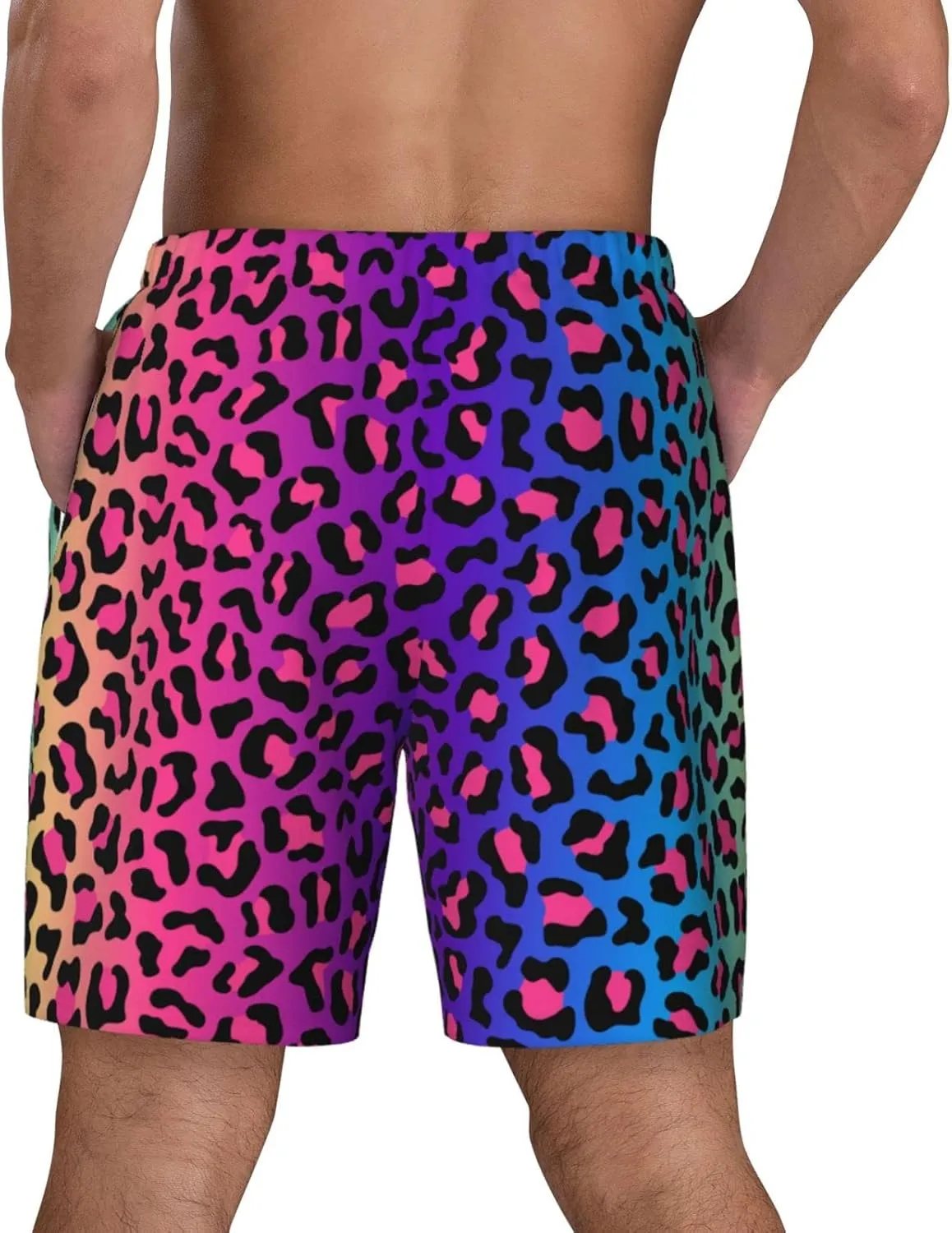 Mens Swim Trunks with Compression Liner Quick Dry Bathing Suit Stretch Swimwear Music Notes Board Shorts Beach Shorts