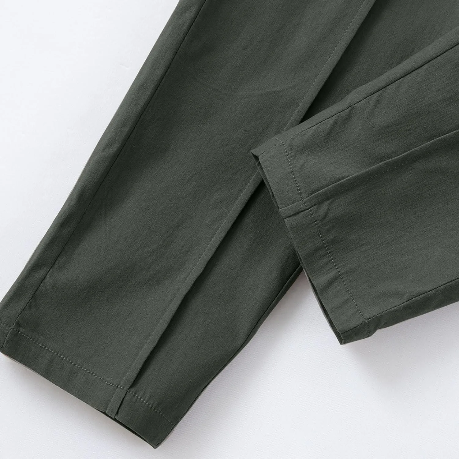 Men's Twill Jogger Pants Elastic Waist Drawstring Chino Pants Slim Fit Casual Dress Trousers with Pockets