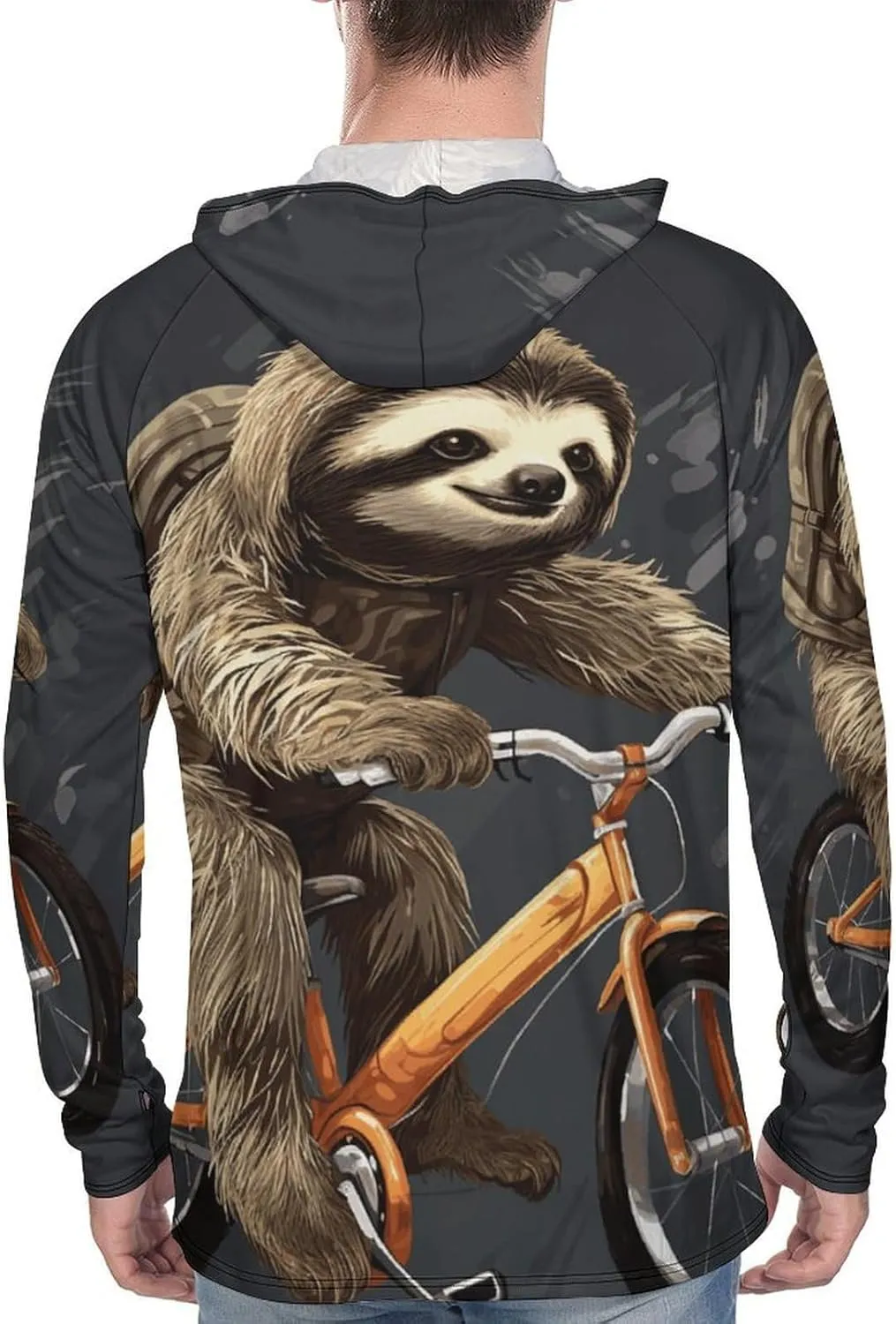 Men's UPF 50  Sun Protection Hoodie Outdoor UV Shirts Cycling Sloth Long Sleeve Quick Dry Fishing Hiking Shirt