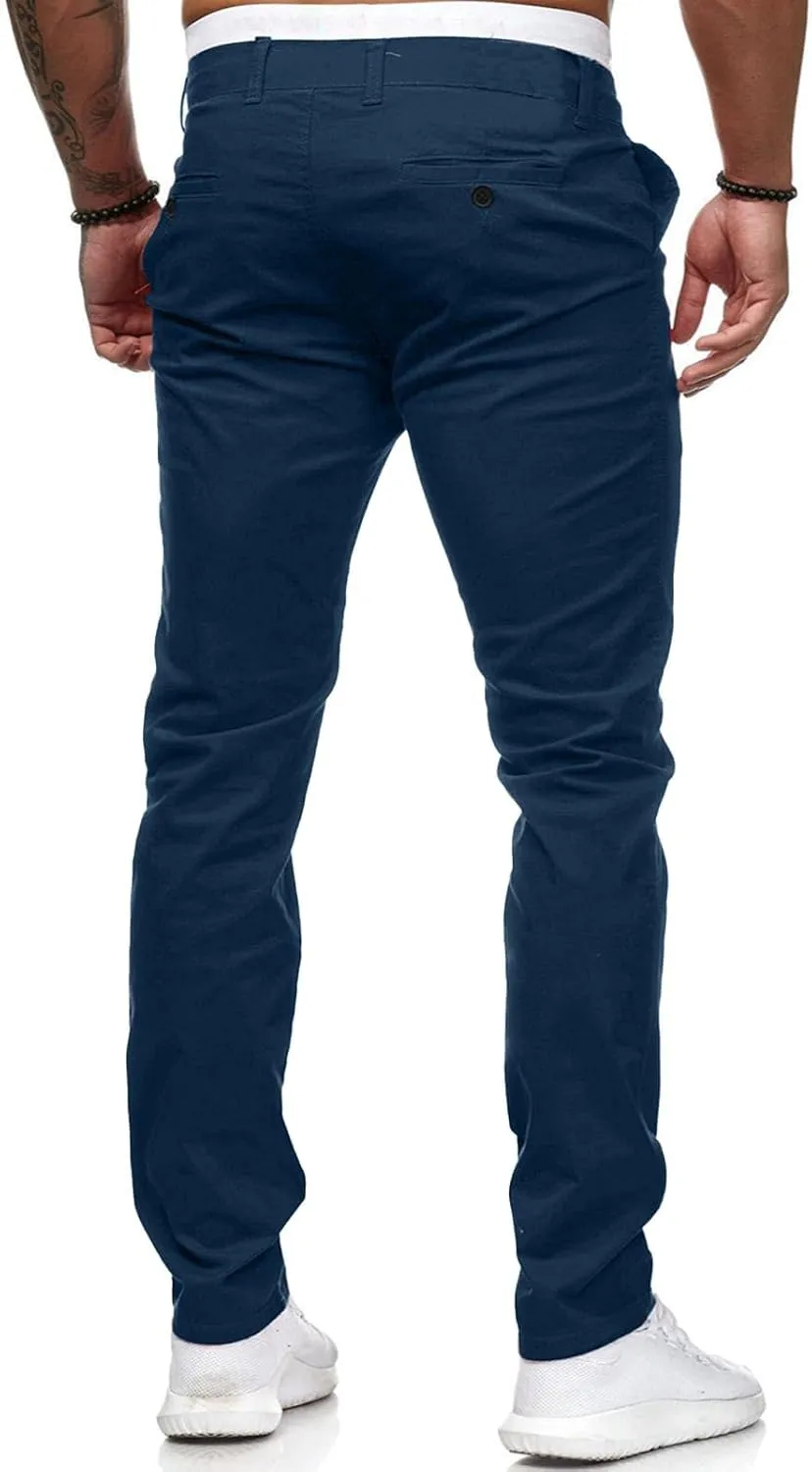 Men's Waterproof Hiking Pants Slim Fit Joggers Stretch Quick Dry Outdoor Pants with Pockets Skinny Buttoned Trousers