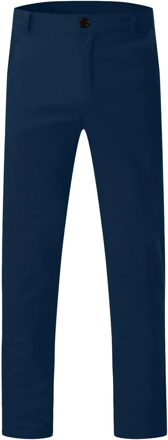 Men's Waterproof Hiking Pants Slim Fit Joggers Stretch Quick Dry Outdoor Pants with Pockets Skinny Buttoned Trousers