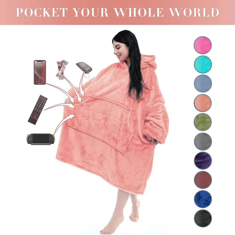 Miss Mila Wearable Blanket Hoodie,Extra Long & Warm Suggies for Women Men Adult with Sleeves and Giant Pocket