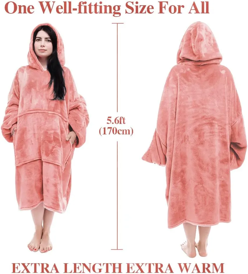 Miss Mila Wearable Blanket Hoodie,Extra Long & Warm Suggies for Women Men Adult with Sleeves and Giant Pocket