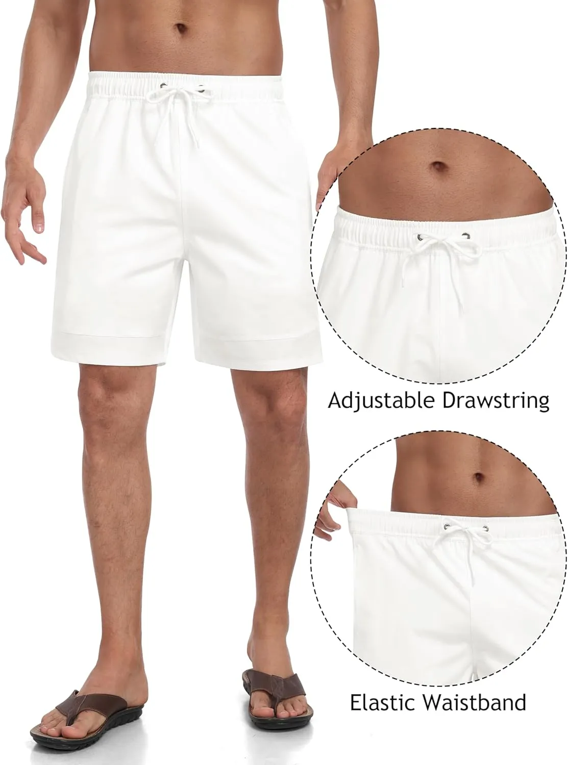 MoFiz Mens Swim Trunks 7inch Swim Shorts with Compression Liner Swimming Suits Board Shorts Surf Short Bathing Suit