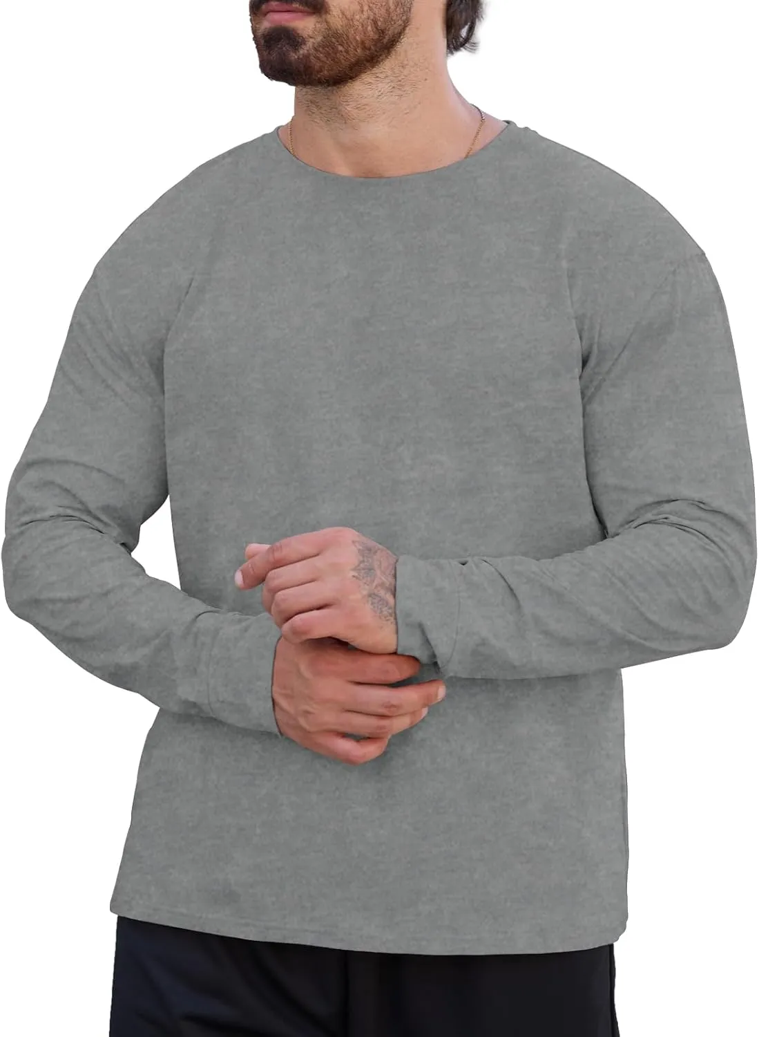 Muscle Killer Men's Gym Workout Long Sleeve T Shirt Lightweight Dry Fit Moisture Wicking Active Shirts Running Fitness Tee