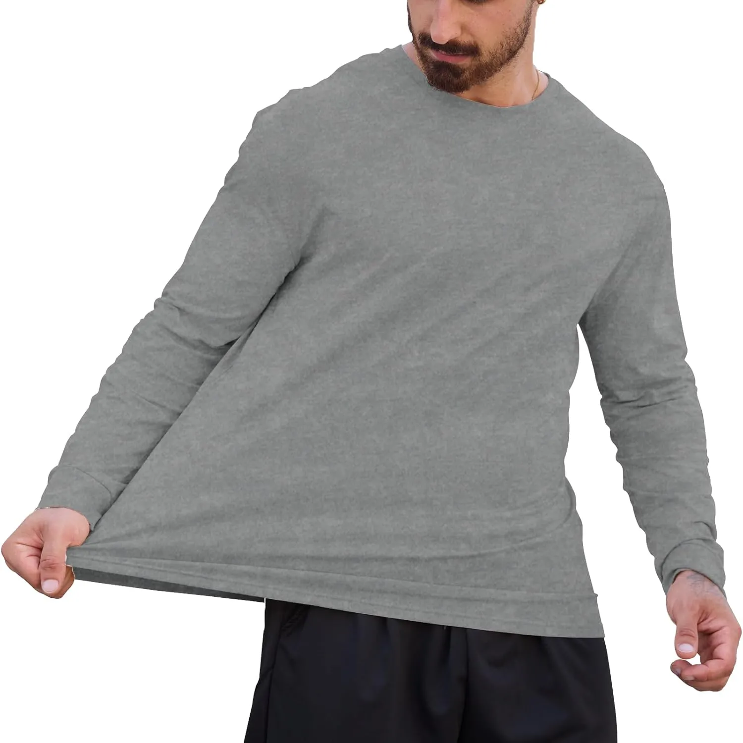 Muscle Killer Men's Gym Workout Long Sleeve T Shirt Lightweight Dry Fit Moisture Wicking Active Shirts Running Fitness Tee