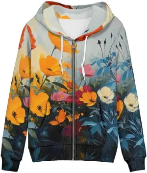 Musical Notes Women's Zip Up Hoodies Cute Pig Casual Comfy Pullover Boho Mandala Dragonfly Long Sleeve Sweatshirt