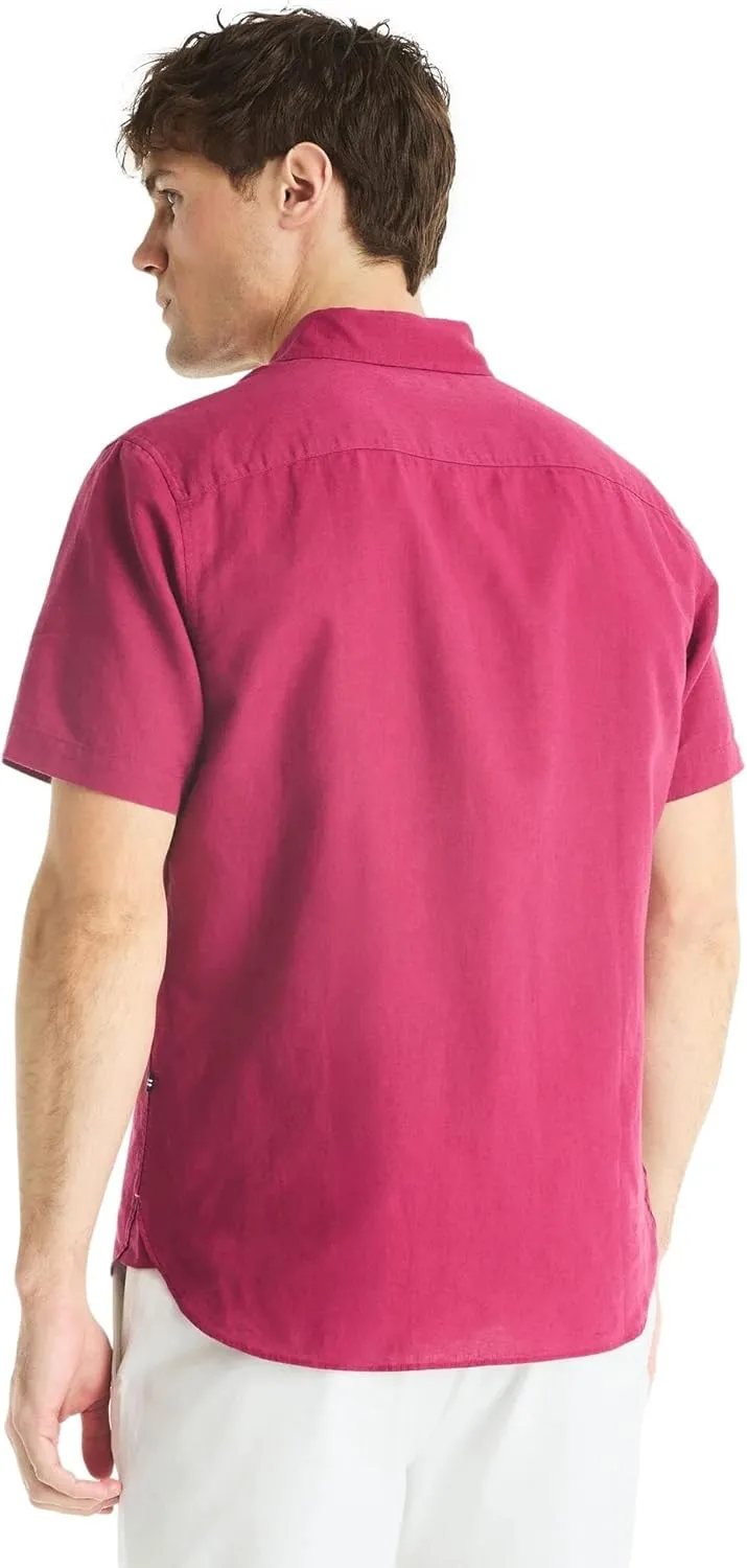 Nautica Men's Sustainably Crafted Linen Short-Sleeve Shirt