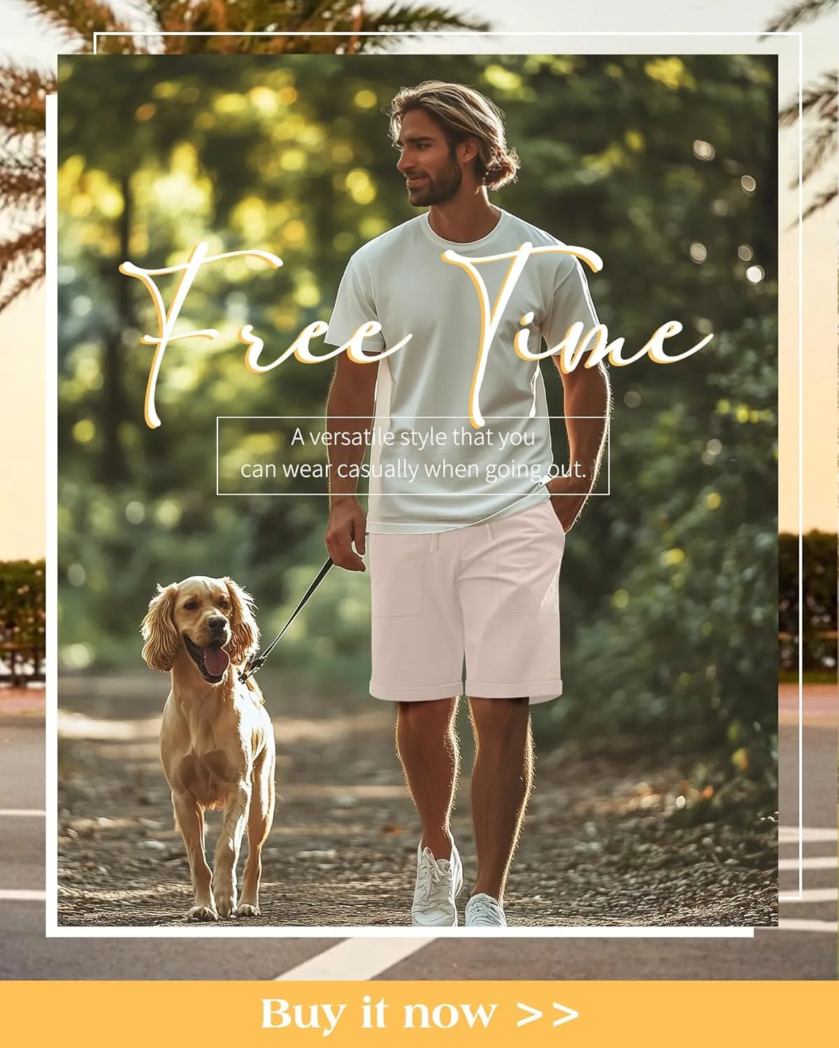 Neer 2 Pack Men's Cotton Linen Bermuda Flat Front Shorts, 7" Casual Elastic Waist Drawstring Summer Beach Shorts with Pockets
