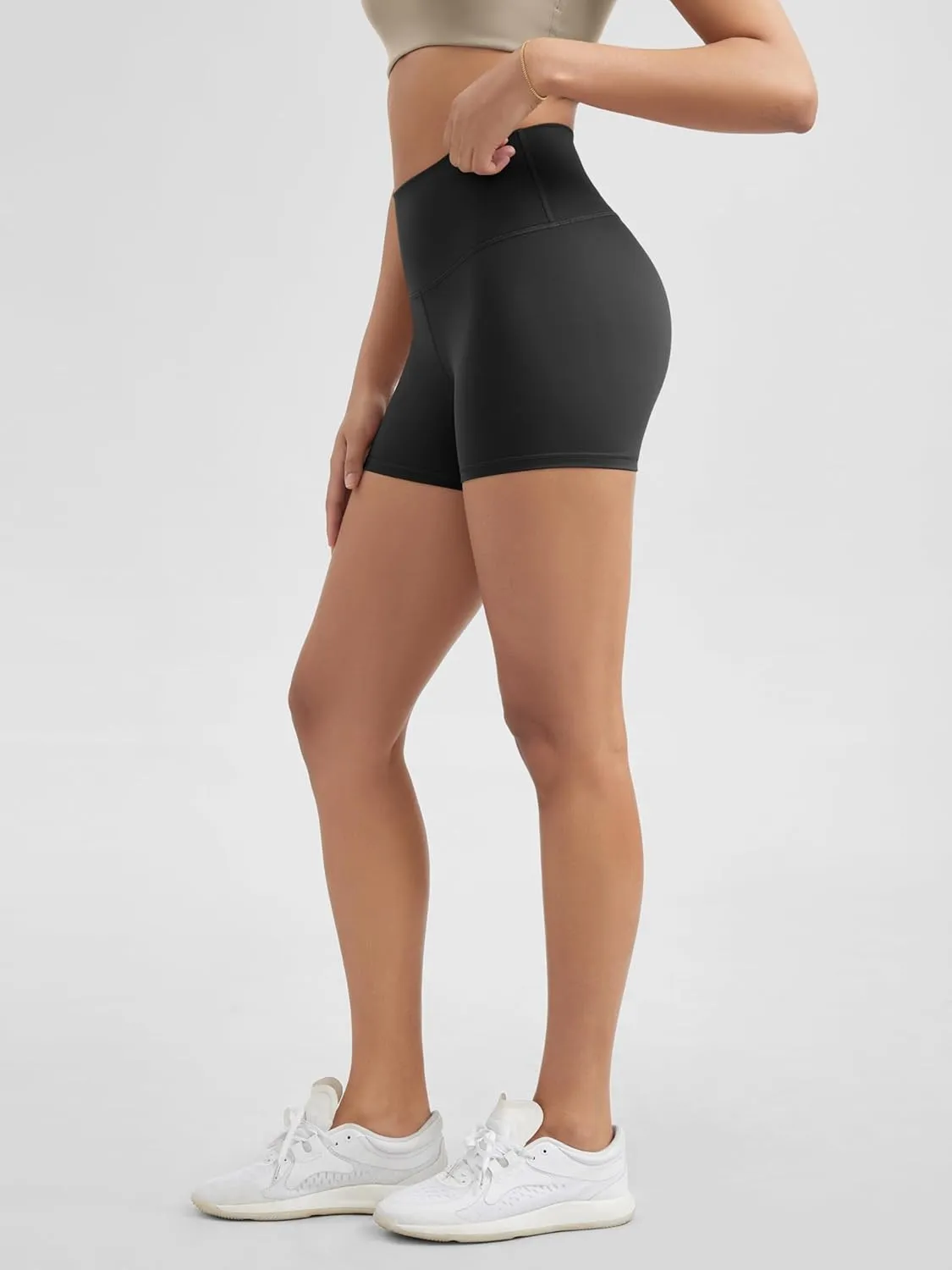 ODODOS ODLIFT Compression Shorts for Women, 4" / 6" / 8" / 10" High Waist Workout Biker Shorts with Inner Pocket