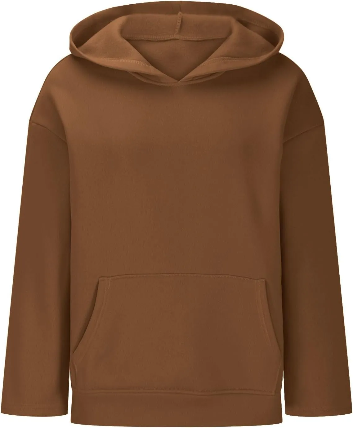 Oversized Hoodie For Womens Solid Color Sweatshirts Long Sleeve Fleece Pullover with Pocket Trendy Fall Outfits
