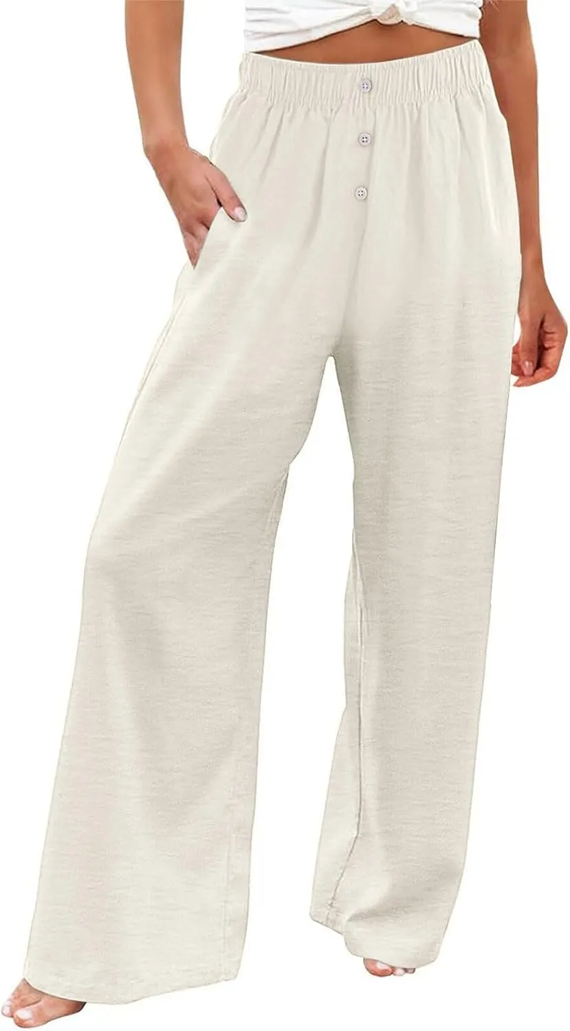 Pants for Women, Straight Leg Oversized High Waisted Pants Wide Casual Palazzo