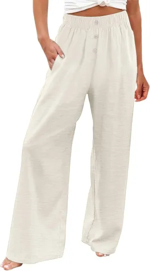 Pants for Women, Straight Leg Oversized High Waisted Pants Wide Casual Palazzo
