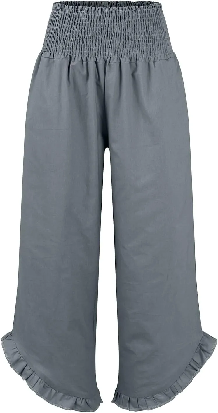 Pants for Women, Straight Leg Summer High Waisted Linen Pants Wide Palazzo