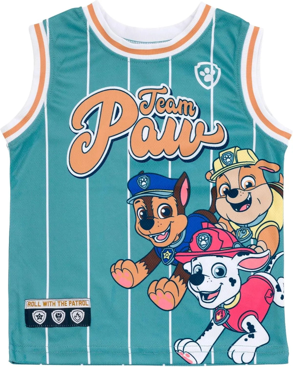 Paw Patrol Mesh Jersey Athletic Tank Top and Basketball Shorts Outfit Set Toddler to Big Kid Sizes (2T - 10-12)