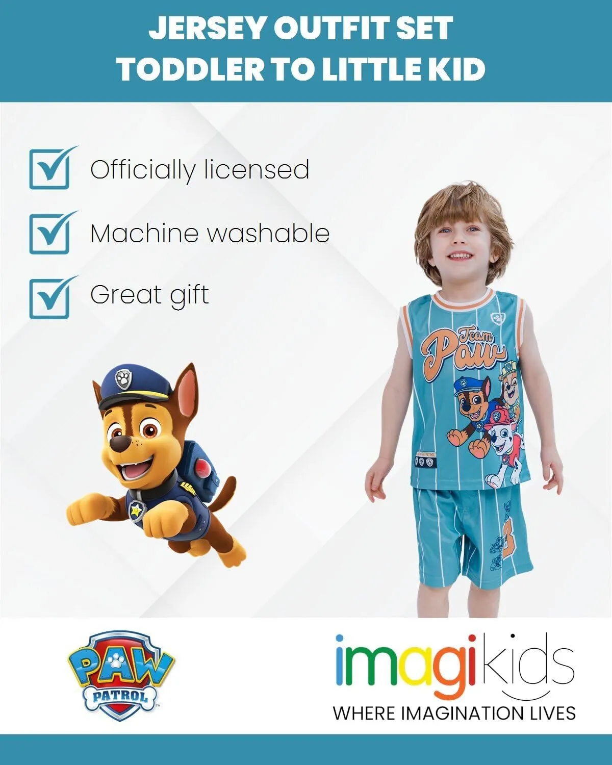 Paw Patrol Mesh Jersey Athletic Tank Top and Basketball Shorts Outfit Set Toddler to Big Kid Sizes (2T - 10-12)