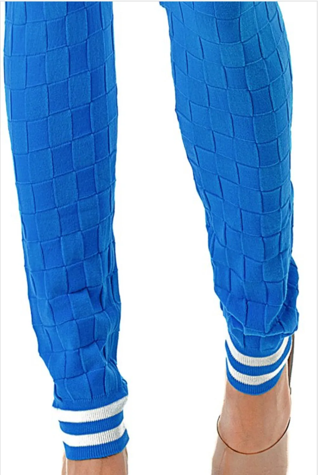 Personal Preference 2-Piece Turquoise Knit Varsity Top & Bottom Matching Set