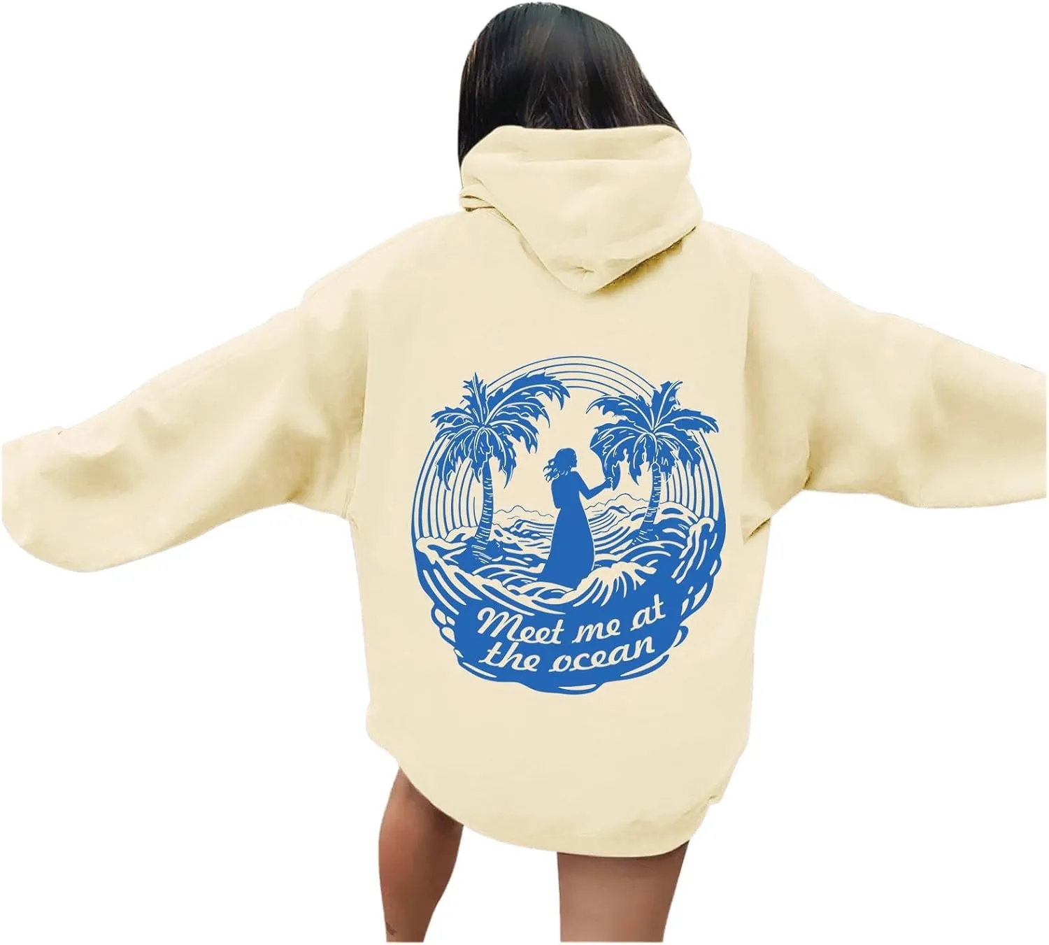 Pink Hoodie for Teen Girls Cute Preppy Clothes Women Fashion Trendy Beach Graphic Sweatshirts Hoodies