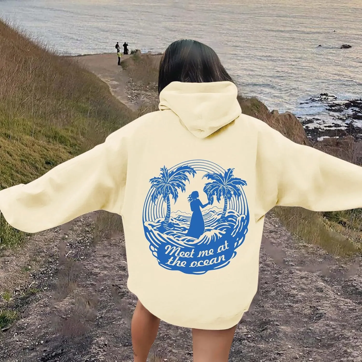 Pink Hoodie for Teen Girls Cute Preppy Clothes Women Fashion Trendy Beach Graphic Sweatshirts Hoodies