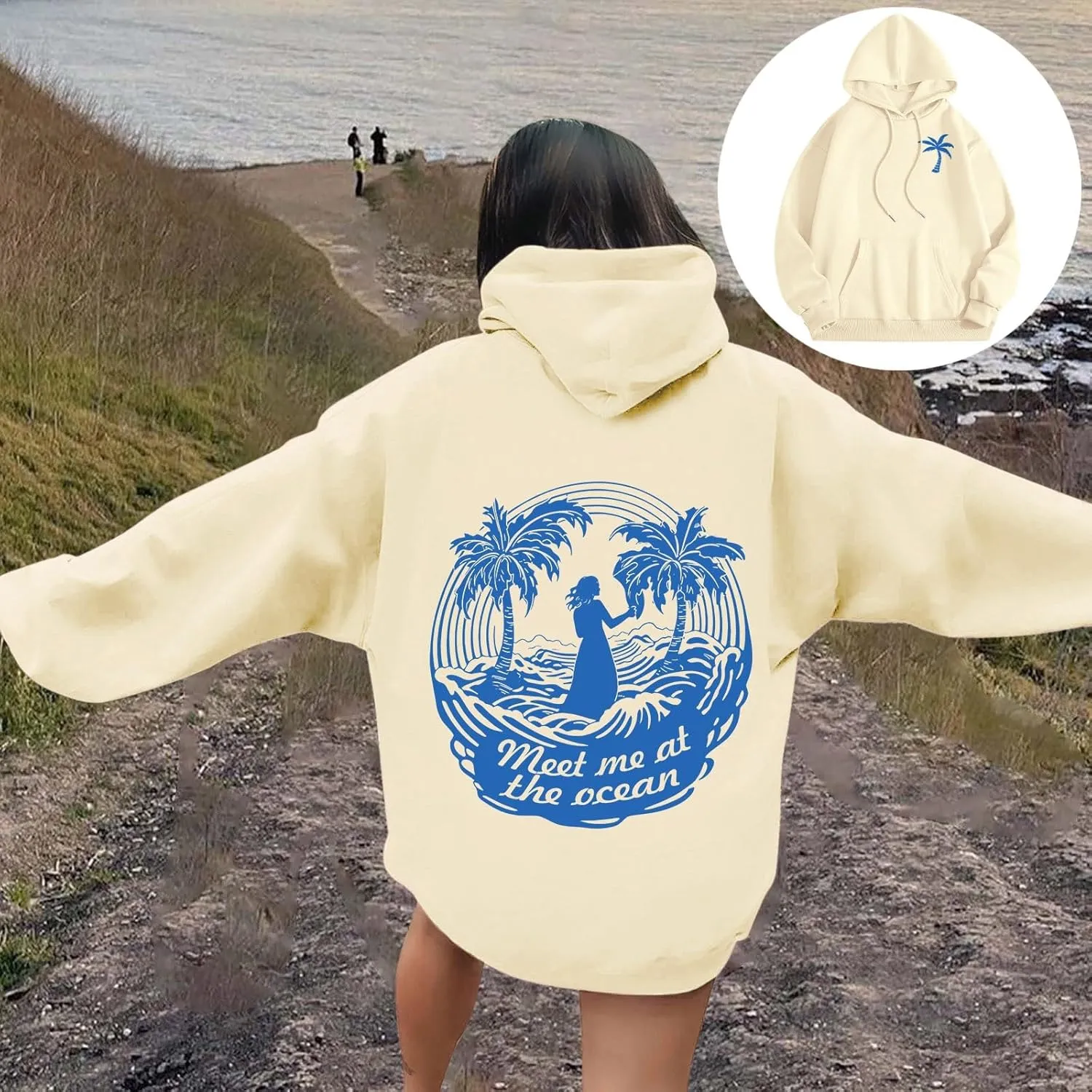 Pink Hoodie for Teen Girls Cute Preppy Clothes Women Fashion Trendy Beach Graphic Sweatshirts Hoodies