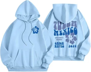 Preppy Clothes Womens Pink pom Puff Hoodie Y2K Preppy Oversized Sweatshirt for Teen Girls Long Sleeve Drawstring Pullover Hoodies FZ15-Light Blue Medium