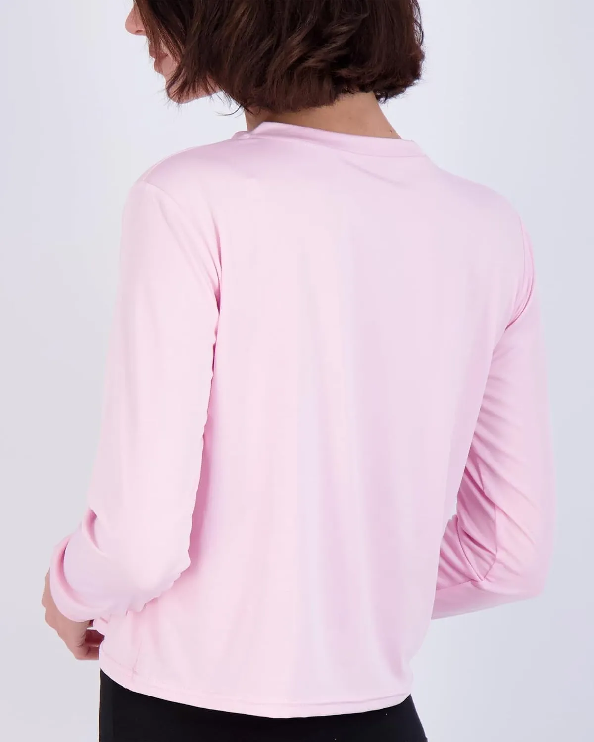 Real Essentials 5 Pack: Women's Dry Fit Crop Top - Long Sleeve Crew Neck Stretch Athletic Tee (Available in Plus Size)
