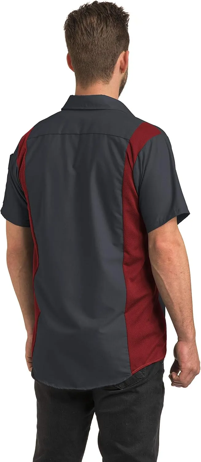 Red Kap Men's Short Sleeve Performance Plus Shop Shirt with Oilblok Technology