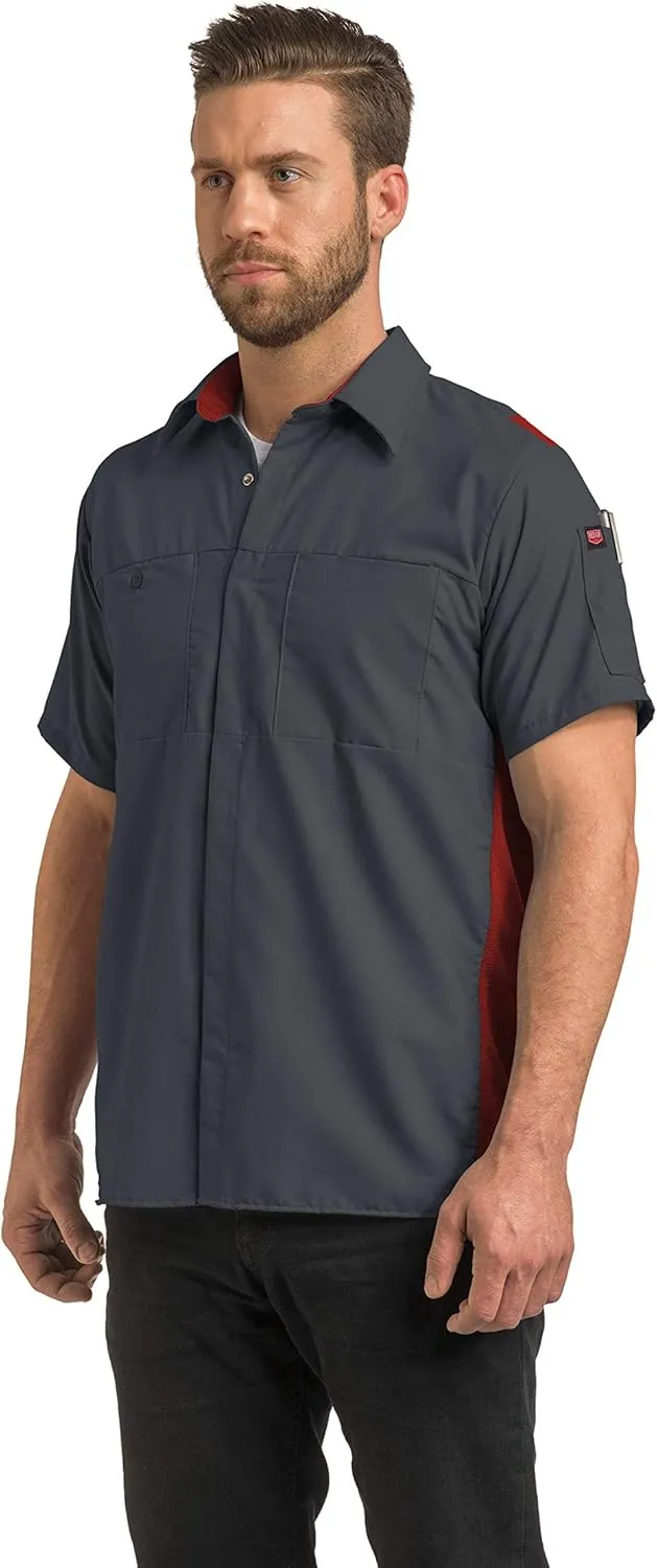 Red Kap Men's Short Sleeve Performance Plus Shop Shirt with Oilblok Technology