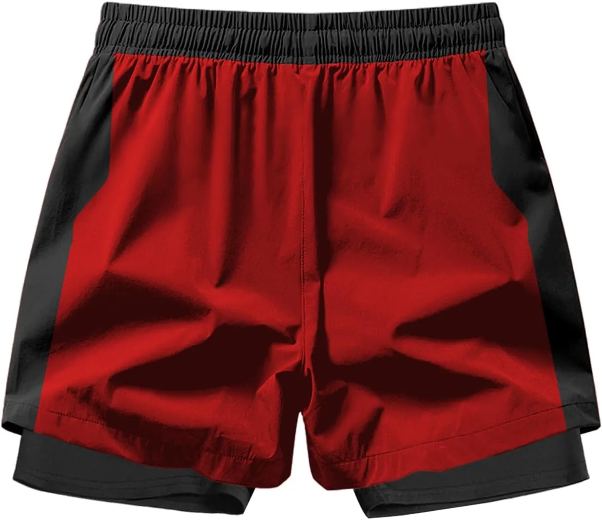 Rulercosplay Anime Double Layer Active Shorts with Phone Pocket Digital Printing 5'' Inseam Funny Board Shorts for Men, Boys