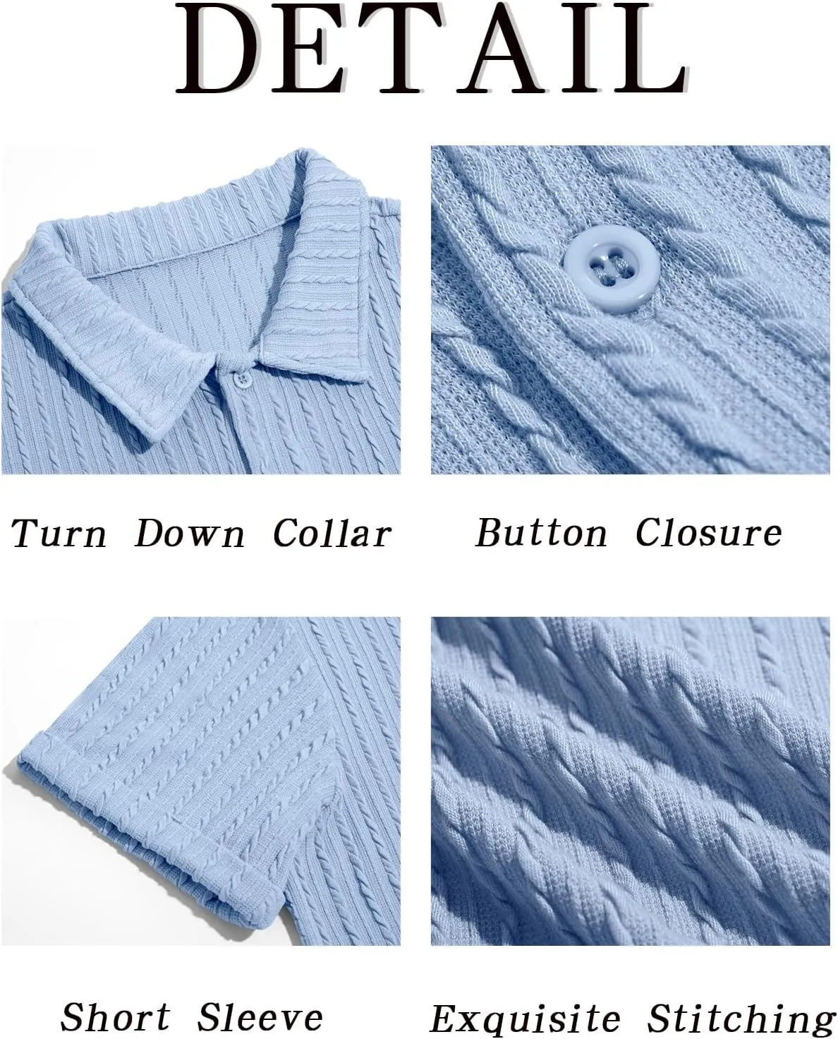 Runcati Men's Casual Button Down Shirts Short Sleeve Textured Shirt Summer Beach Tops
