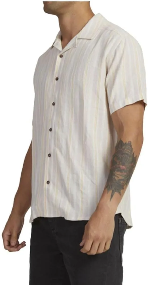 RVCA Men's Casual Button Down Short Sleeve Shirt