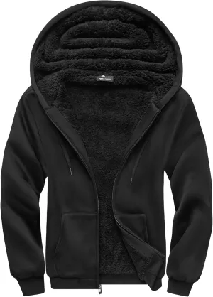 SCODI Hoodies for Men Heavyweight Fleece Sweatshirt - Full Zip Up Thick Sherpa Lined Hooded Sweatshirts