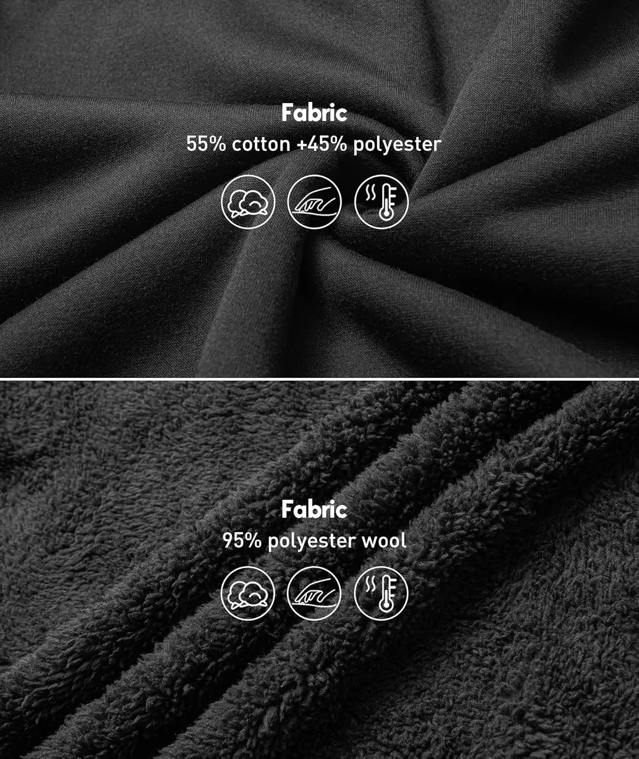 SCODI Hoodies for Men Heavyweight Fleece Sweatshirt - Full Zip Up Thick Sherpa Lined Hooded Sweatshirts