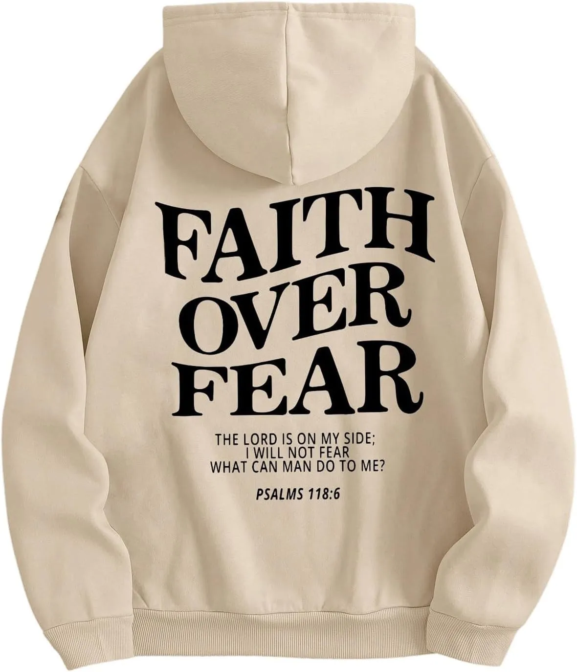 SHENHE Women's Graphic Hoodie Slogan Faith Over Fear Christian Hoodie Pullover Sweatshirt