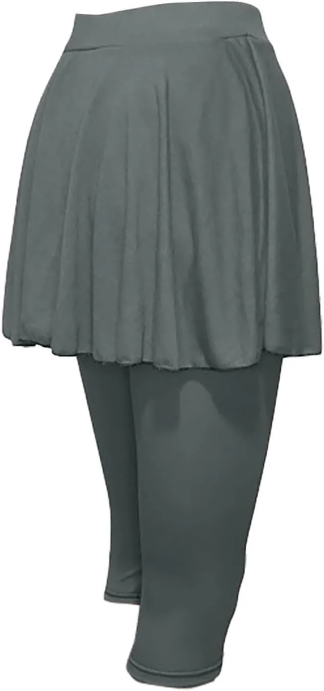 Skirted Leggings for Women Tennis Golf Skorts Capris Gym Tennis Yoga Legging with Skirts Sports Running Pickleball