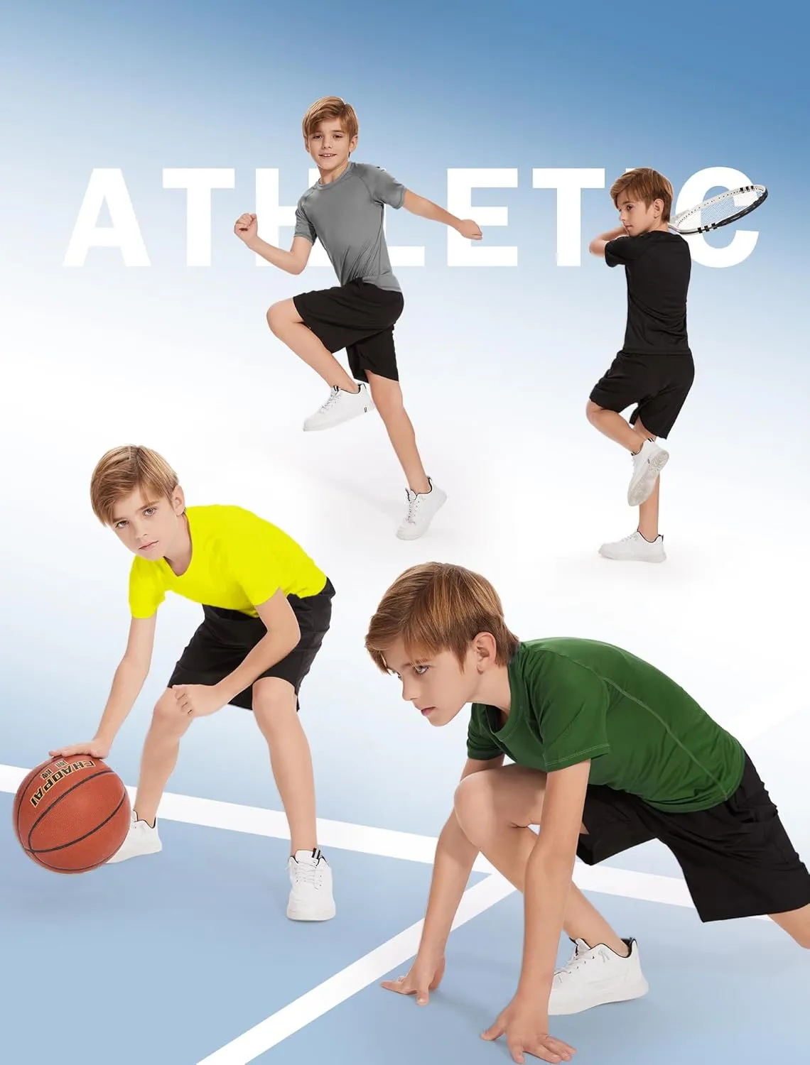 Star Vibe Boys Compression Shirt Short Sleeve Quick Dry Athletic Shirts Kids Sports Base Layer Performance Summer Tops