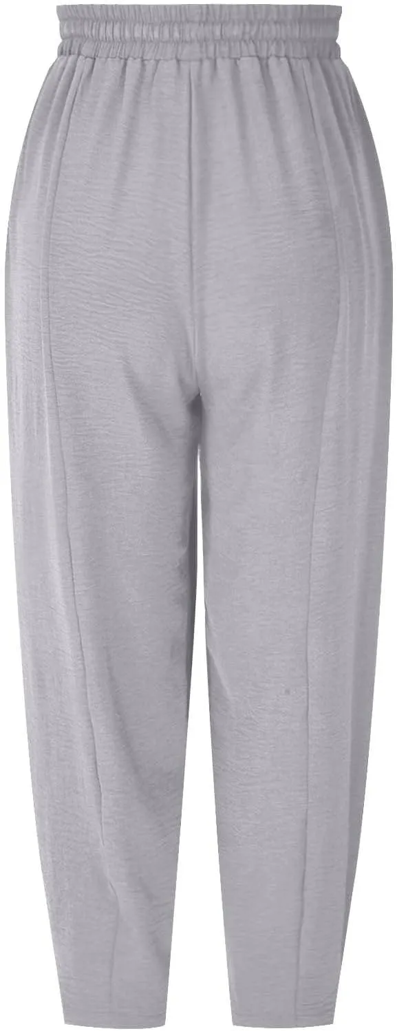 Summer Pants for Women 2024 High Waisted Pants Baggy Harem Pants Loose Casual Pants Comfy Trousers with Pockets