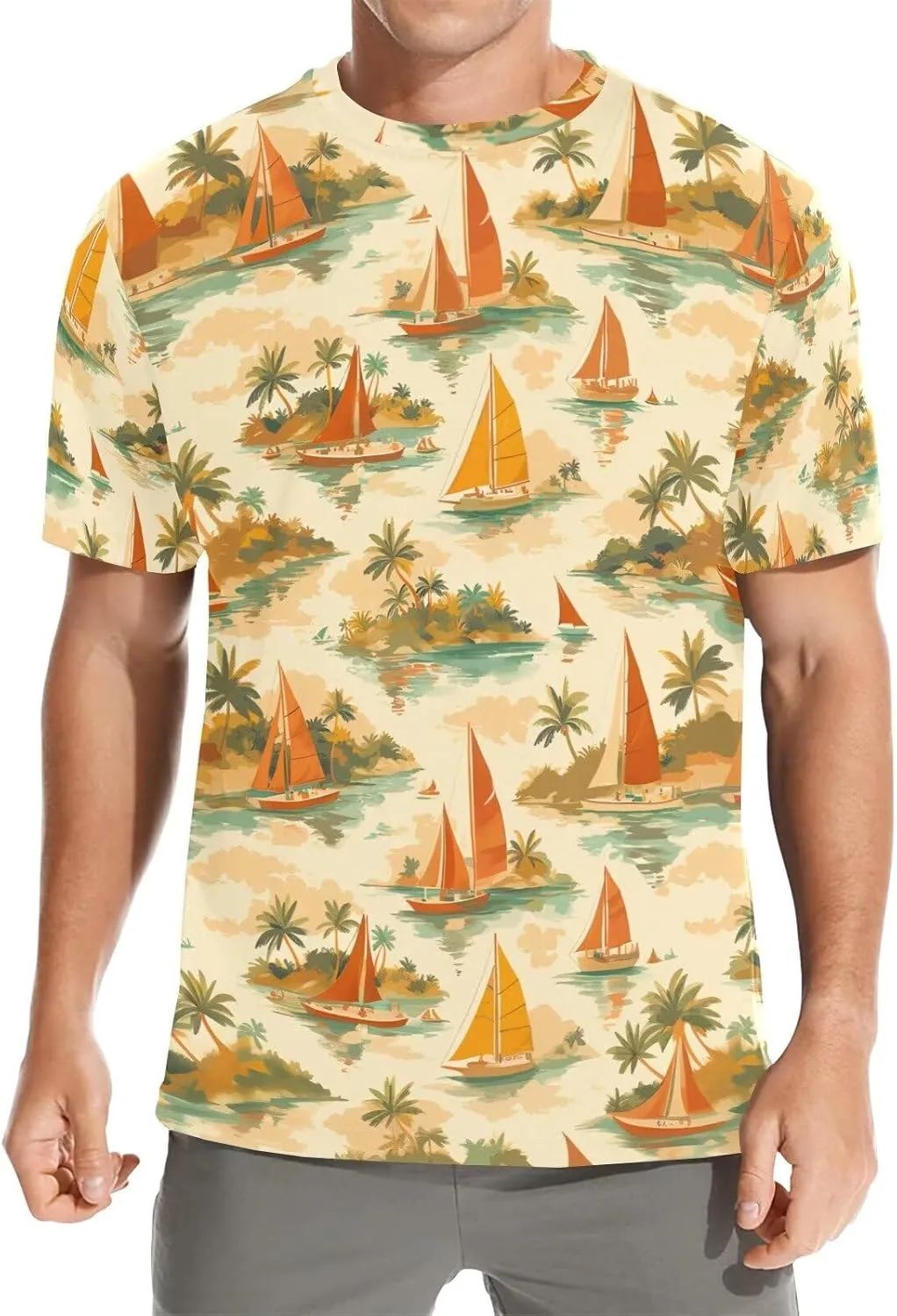 Summer T-Shirts for Men Crew Neck Short Sleeve Casual Soft Tee Shirt for Sports Basketball Athletic Size S-3XL