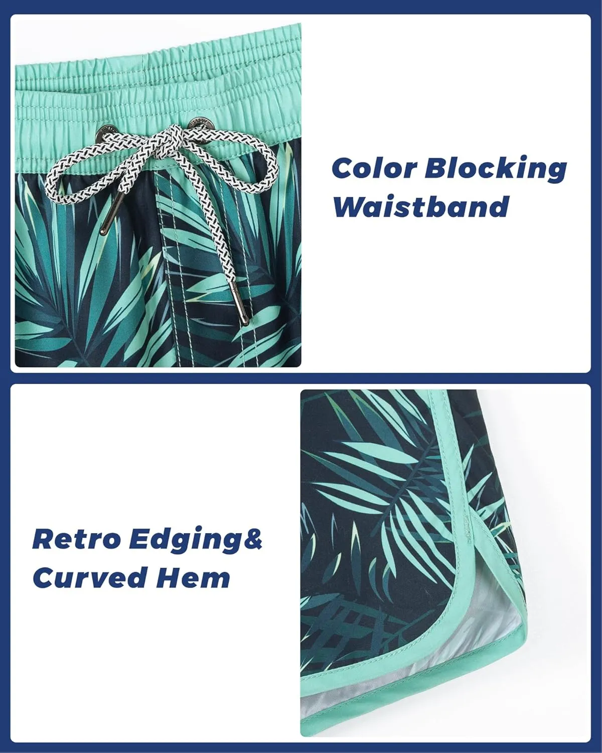 SURF CUZ Mens Swim Trunks 5" Swim Shorts Vintage Bathing Suits with Mesh Lining 80s 90s Retro Swimwear Board Shorts