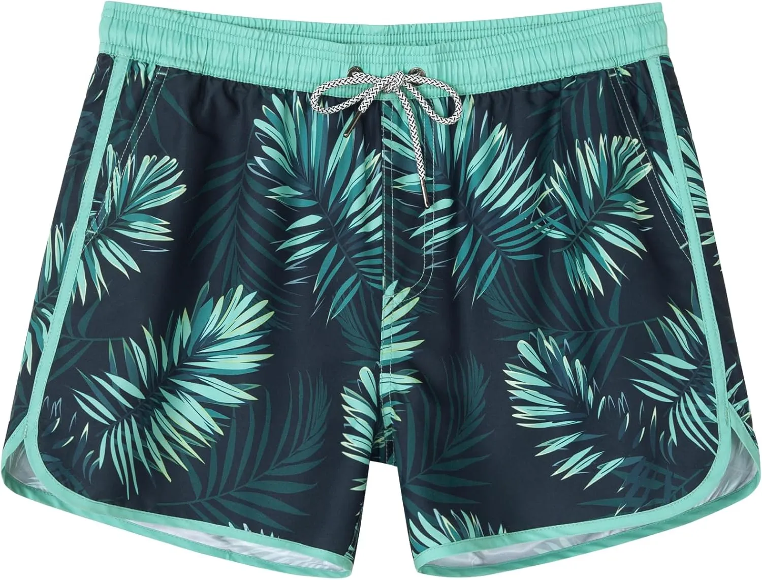 SURF CUZ Mens Swim Trunks 5" Swim Shorts Vintage Bathing Suits with Mesh Lining 80s 90s Retro Swimwear Board Shorts