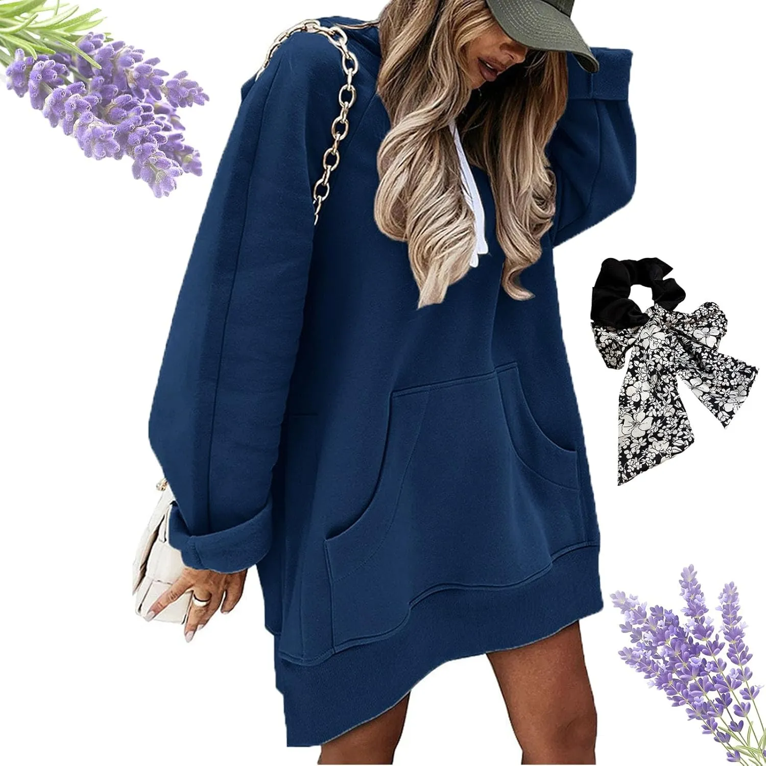 The Warmy Oversized Hoodie Dress, Hoodie Dress For Women With Pockets, Plus Size Sweatshirt for Women Split Hem