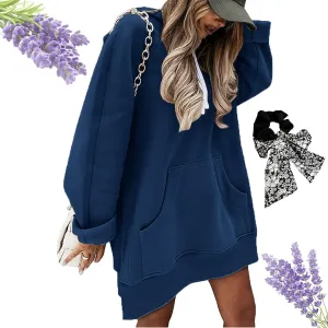The Warmy Oversized Hoodie Dress, Hoodie Dress For Women With Pockets, Plus Size Sweatshirt for Women Split Hem