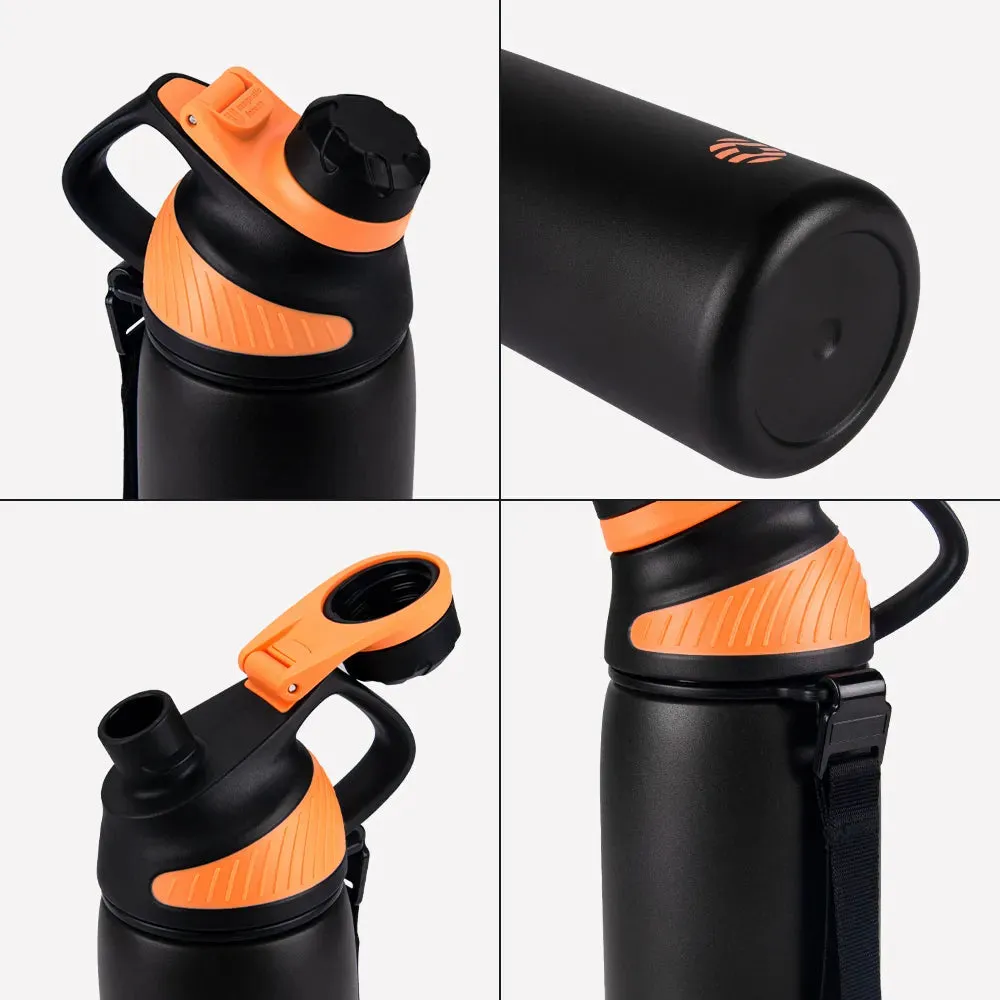 Thermos Insulated Sports Bottle with Double Wall Vacuum Flask in Pink, Black, Navy Blue and Turquoise