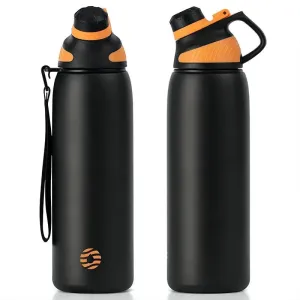 Thermos Insulated Sports Bottle with Double Wall Vacuum Flask in Pink, Black, Navy Blue and Turquoise