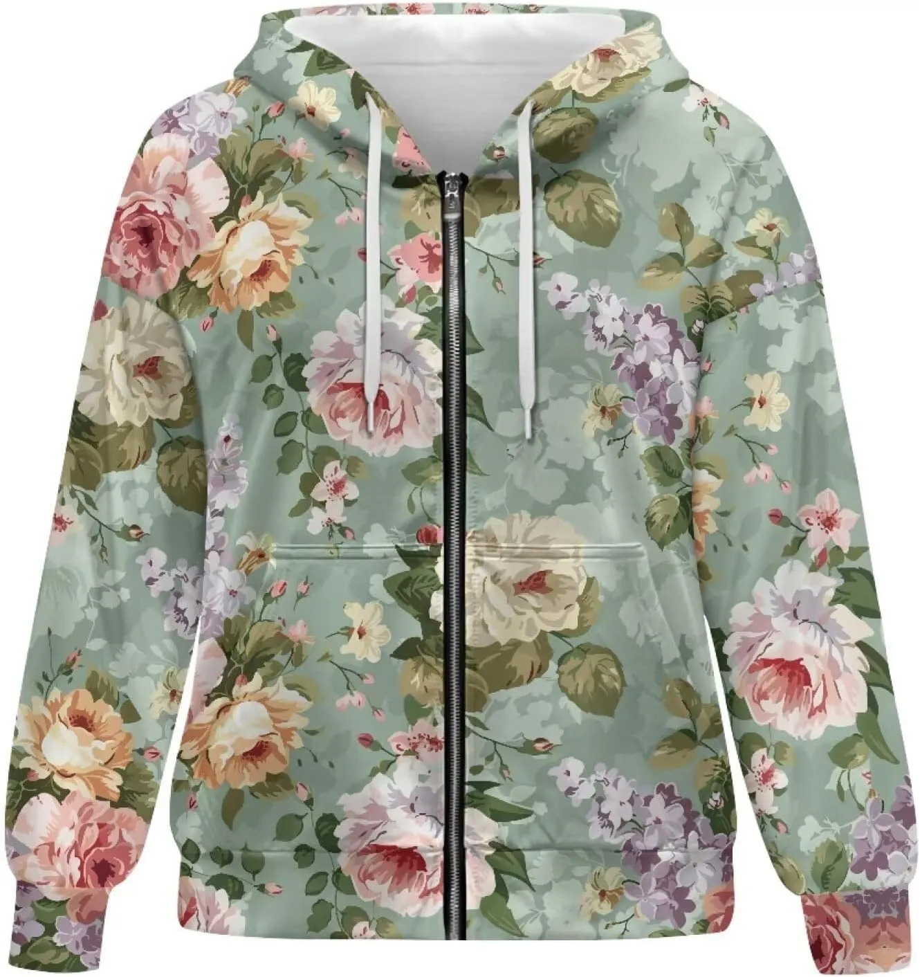 TODIYADDU Trendy Sweatshirts Womens Oversized Hoodies Fashion Zip Up Hooded with Pockets Casual Long Sleeve Pullover Hoodies