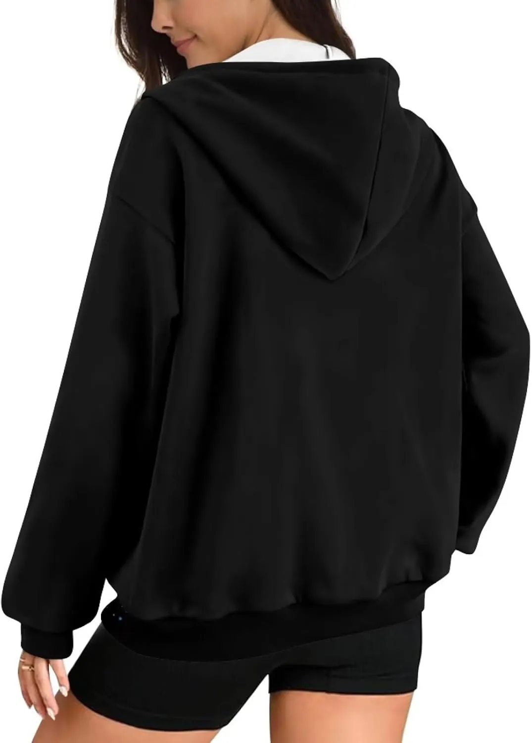 TODIYADDU Zip Up Hoodie for Women Fashion Sweatshirts with Pockets Oversized Jacket Drawstring Hoodies Y2k Winter Outfits