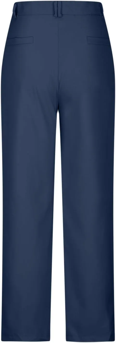 Trendy Business Casual Pants for Women 2024 Button Waist Solid Color Slim Trousers with Pockets Summer Work Pants