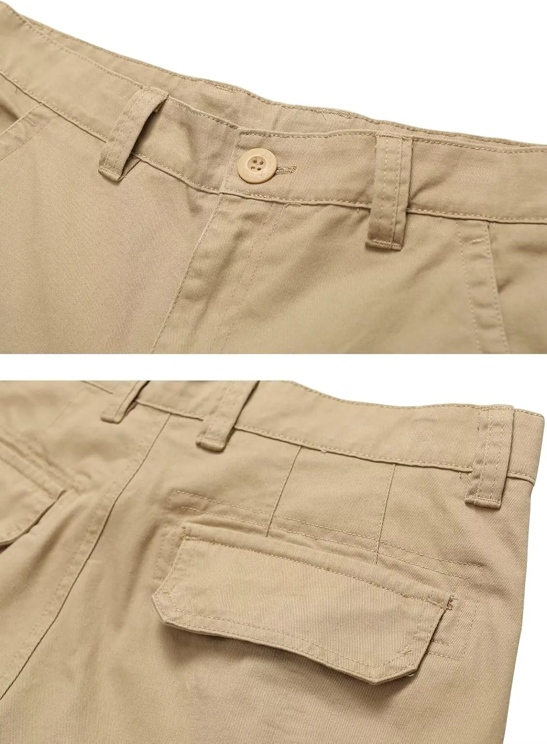 TRGPSG Men's Camo Multi-Pocket Relaxed Fit Casual Shorts,Outdoor Camouflage Twill Cargo Shorts 11" Inseam(No Belt)