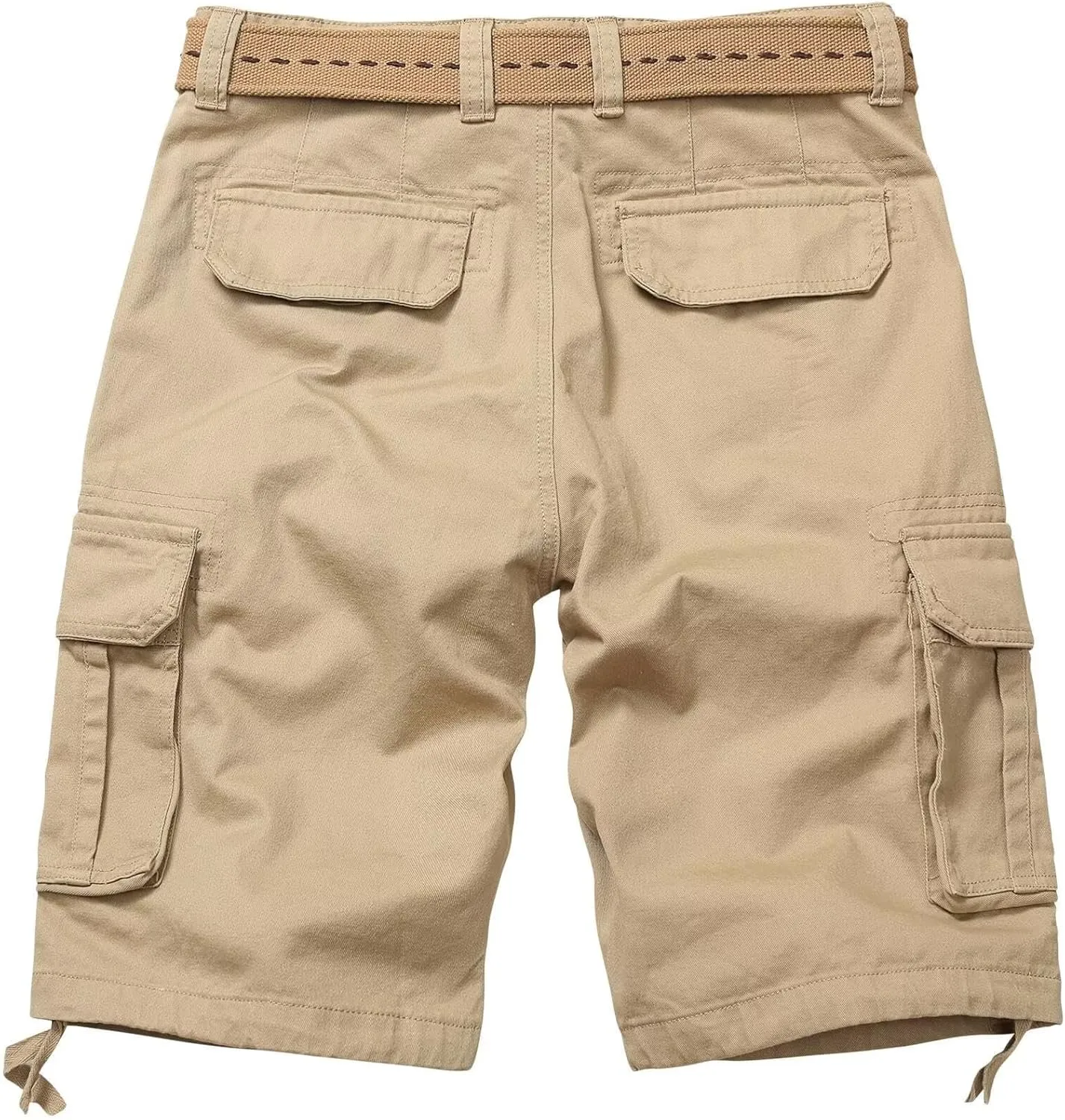 TRGPSG Men's Camo Multi-Pocket Relaxed Fit Casual Shorts,Outdoor Camouflage Twill Cargo Shorts 11" Inseam(No Belt)